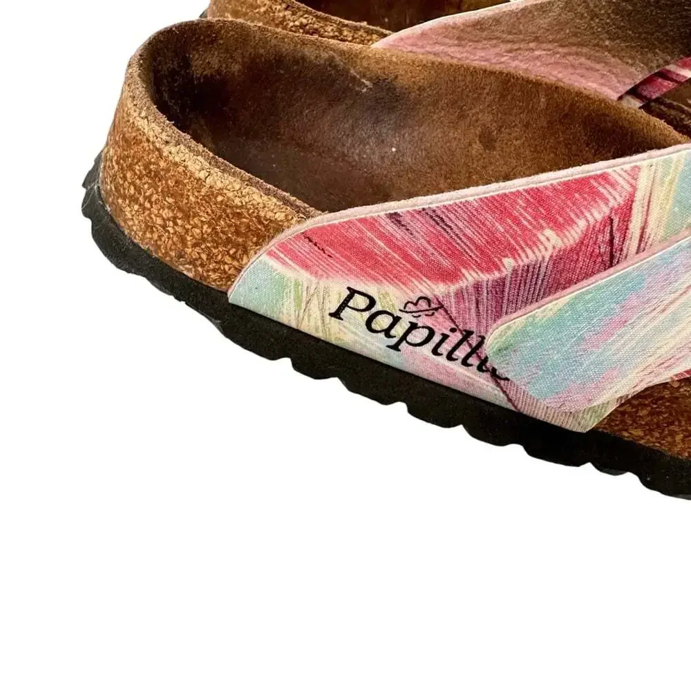Birkenstock Papillio Gizeh Feathers Boho Cork Footbed Sandals Multicolor 7